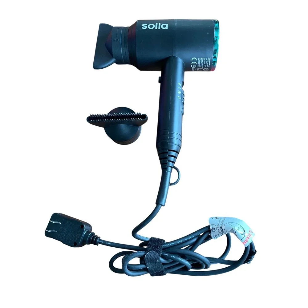 Solia SuperLight Professional Hair Dryer Black Iridescent 1400W SD-DPBK 2 Nozzle